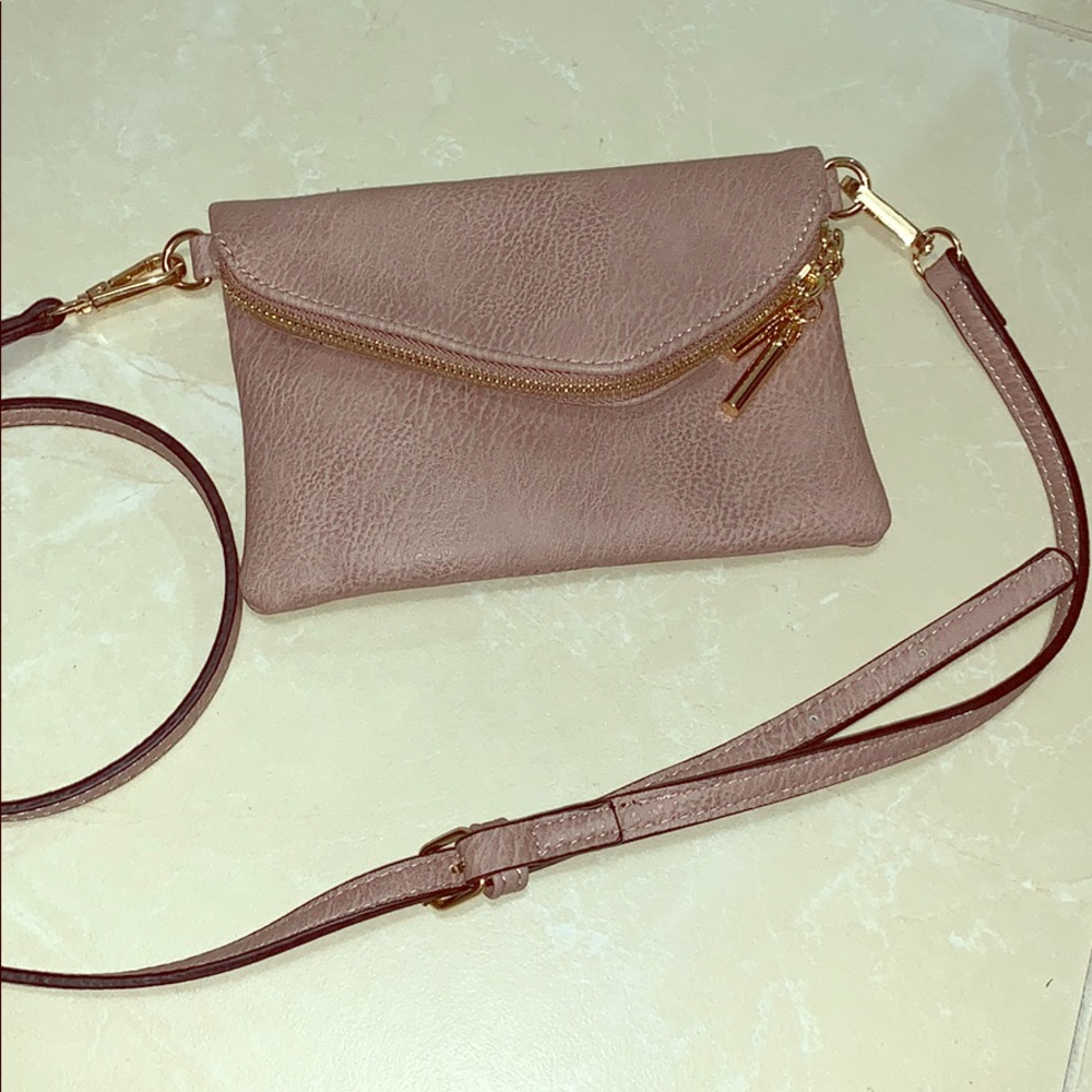 Pink and gold mini shoulder purse // never used